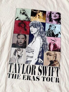 Comfort Colors Women Cream Taylor Swift Eras Tour Concert Cotton T-Shirt MEDIUM